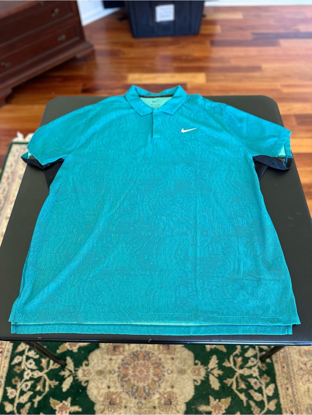 Nike Tiger Woods Collection 25th Anniversary Men’s Teal Polo Shirt Dri-FIT 2XL